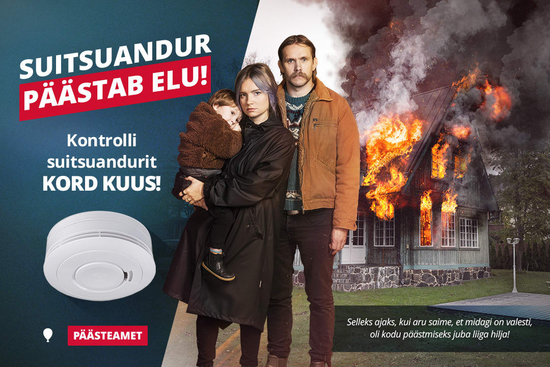 pere seisab põleva maja ees
